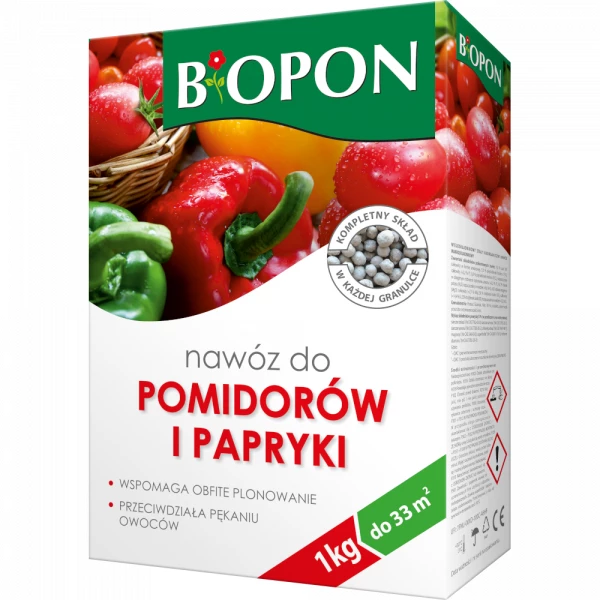 Nawóz do pomidorów i papryki Biopon granulat 1kg.
