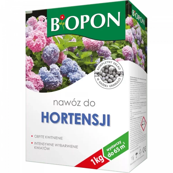 Nawóz do hortensji, kwiatów Biopon granulat 1kg.