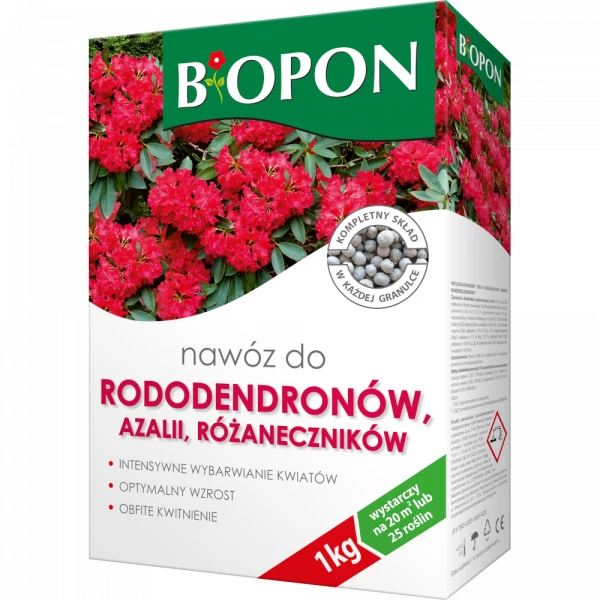 Nawóz do rododendronów, azalii, różaneczników Biopon granulat 1kg.