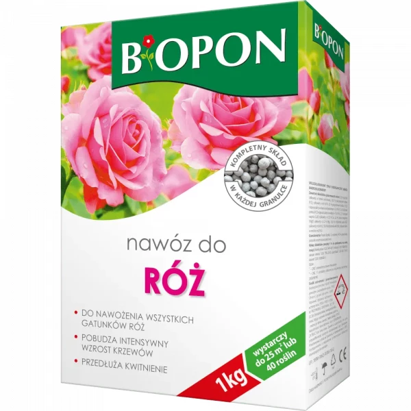 Nawóz do róż, kwiatów Biopon granulat 1kg.