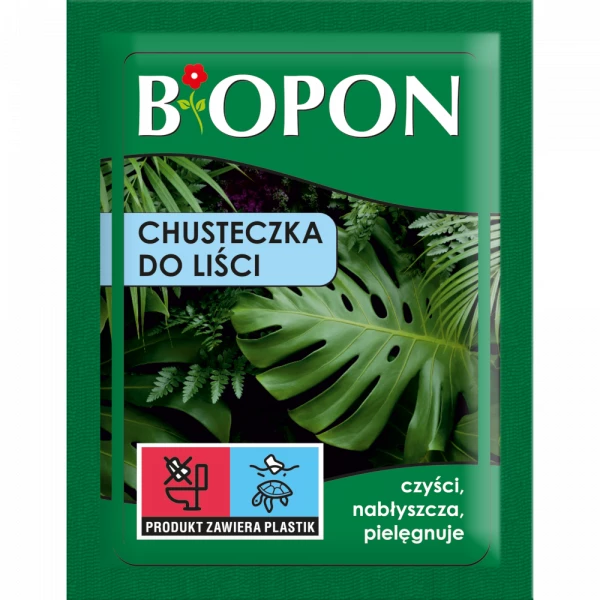 Wilgotna chusteczka do pielęgnacji liści roślin ozdobnych Biopon 1szt.