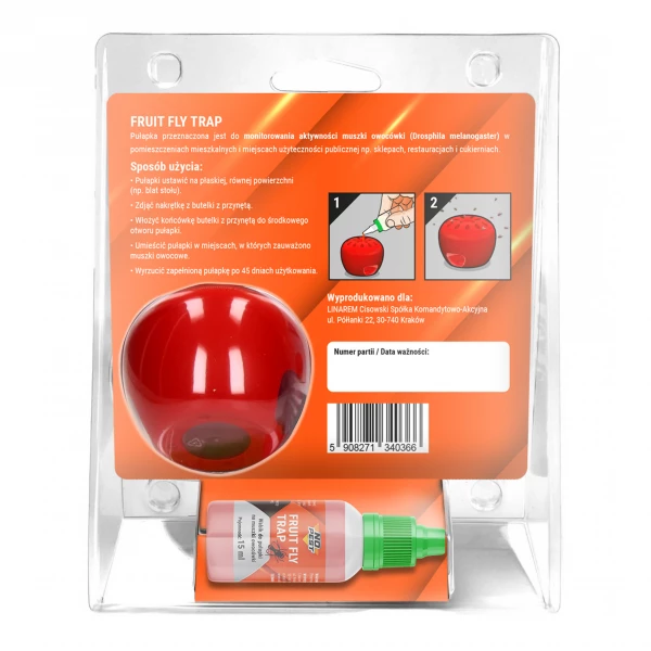 Pułapka na muszki owocówki jabłuszko No Pest® z wabikiem + żółte lepy Plant Guard No Pest® 15 sztuk