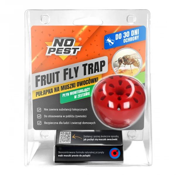 Pułapka na muszki owocówki jabłuszko No Pest® z wabikiem + żółte lepy Plant Guard No Pest® 15 sztuk