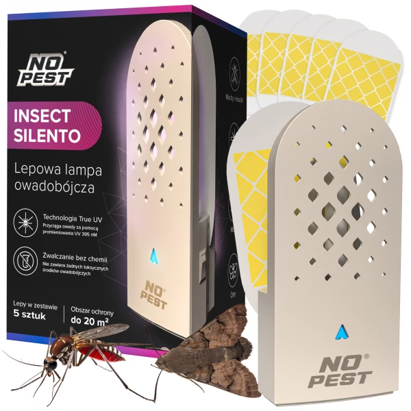 Lampa owadobójcza na mole, muchy, komary, chrząszcze No Pest® Insect Silento