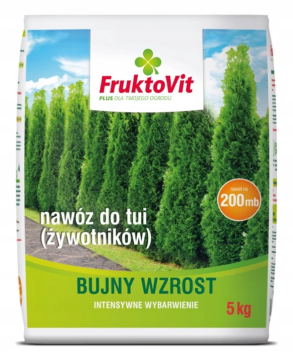 FruktoVit Plus, nawóz do tui, nawóz do żywotników, nawóz do iglaków, granulat do tui, Fruktovit 1,2 kg, nawożenie tui, NPK 5-6-8, pielęgnacja iglaków, nawóz ogrodowy, Fruktovit nawóz, Grupa Inco, nawóz mineralny, nawóz do żywopłotu, granulat na iglaki, granulat nawozowy, Fruktovit nawóz, zagęszczający nawóz, pielęgnacja tui, pielęgnacja żywotników, pielęgnacja iglaków.