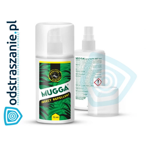 2x Mugga Classic Spray 9,5% DEET. Środek, preparat na komary dla ludzi.