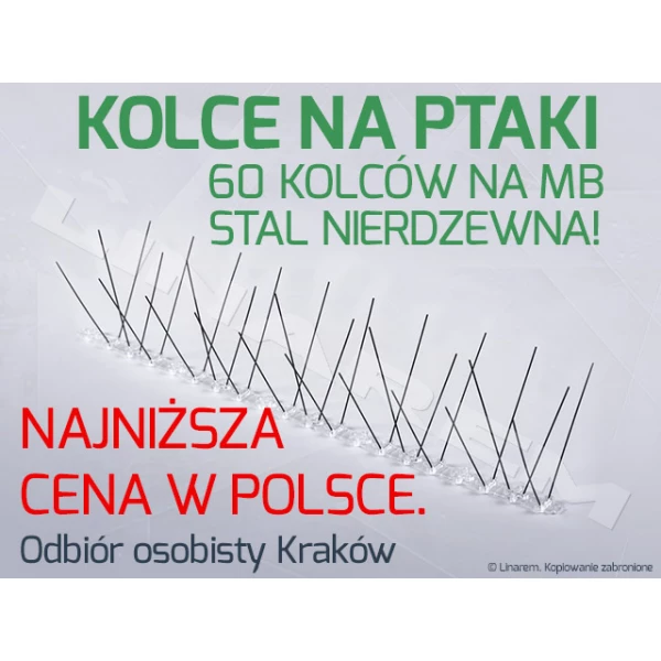 Gęste szerokie kolce na ptaki. Antyptak 3 od producenta. 