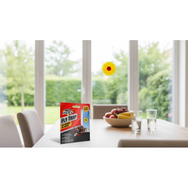 Wabiący lep na okno na muchy, owady domowe Sunflower Trap No Pest® 4 szt.