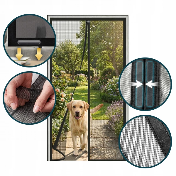 Moskitiera na drzwi balkonowe magnetyczna antracyt 140x220cm Silent Screen No Pest®