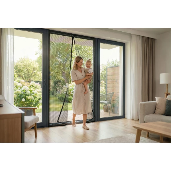 Moskitiera na drzwi balkonowe magnetyczna antracyt 140x220cm Silent Screen No Pest®