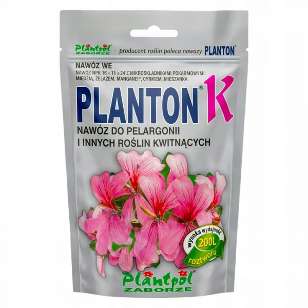 Nawóz do pelargonii i roślin kwitnących PLANTON K 200g