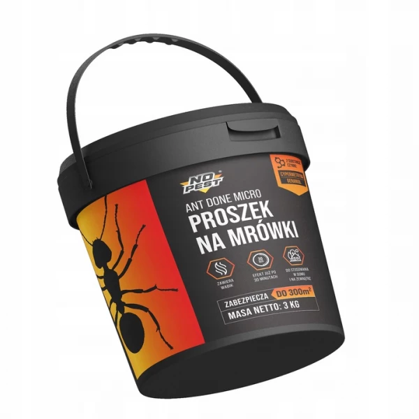 Proszek na mrówki 3 kg No Pest® Ant Done Micro granulat. Środek na mrówki w domu, ogrodzie.