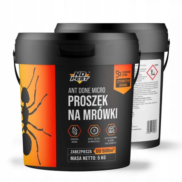 Proszek na mrówki 5 kg No Pest® Ant Done Micro granulat. Środek na mrówki w domu, ogrodzie.