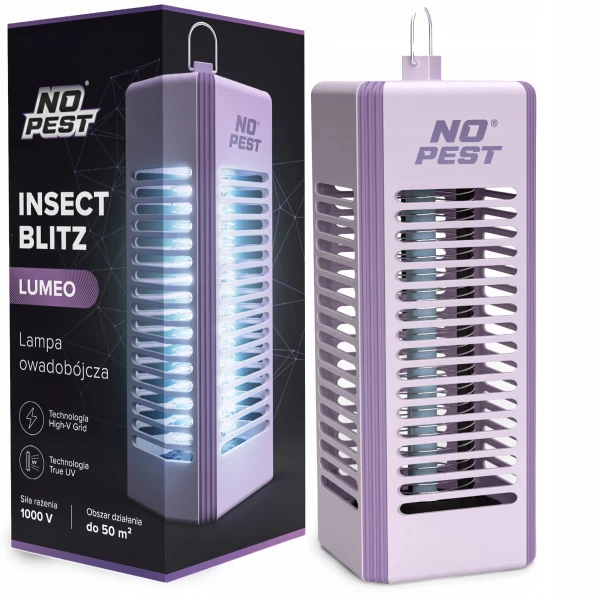 Lampa owadobójcza na komary, muchy, mole kolor lawendowy No Pest® Insect Blitz Lumeo 