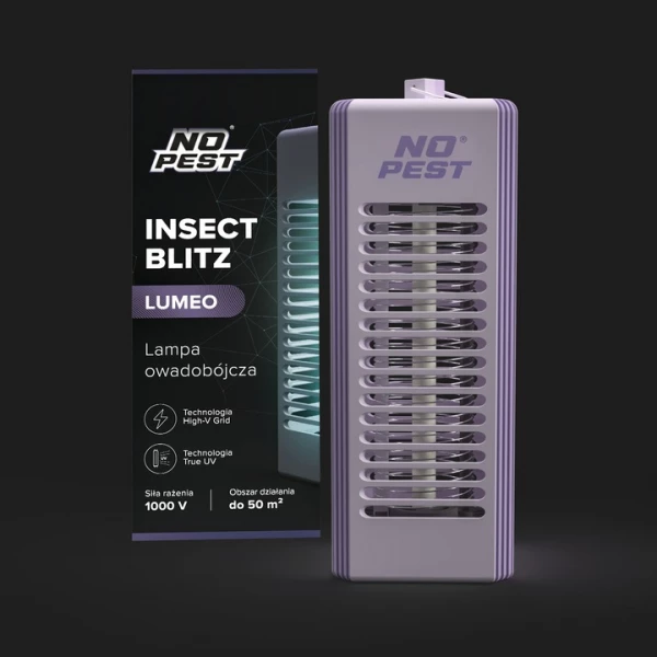 Lampa owadobójcza na komary, muchy, mole kolor lawendowy No Pest® Insect Blitz Lumeo 