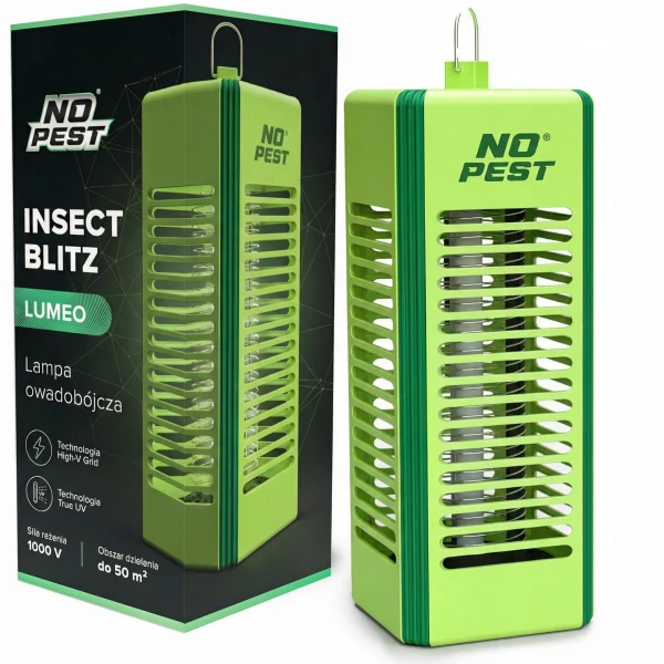 Lampa owadobójcza na komary, muchy, mole kolor limonkowy No Pest® Insect Blitz Lumeo 