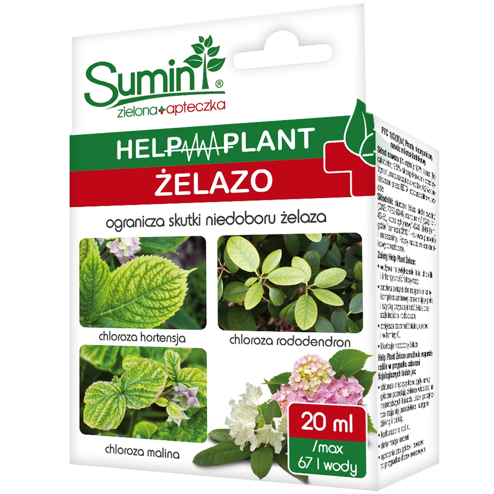 nawóz żelazowy do roślin, żelazo do roślin, nawóz z żelazem, Help Plant Fe SUMIN, żelazo do drzew owocowych, nawóz mikroelementowy żelazo, żelazo do warzyw, nawóz na niedobór żelaza, SUMIN żelazo 20 ml, nawóz do roślin ozdobnych żelazo.