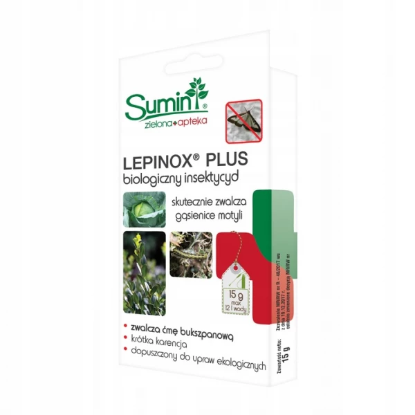 Środek na ćmę bukszpanową, na gąsienice Sumin Lepinox Plus 15 g