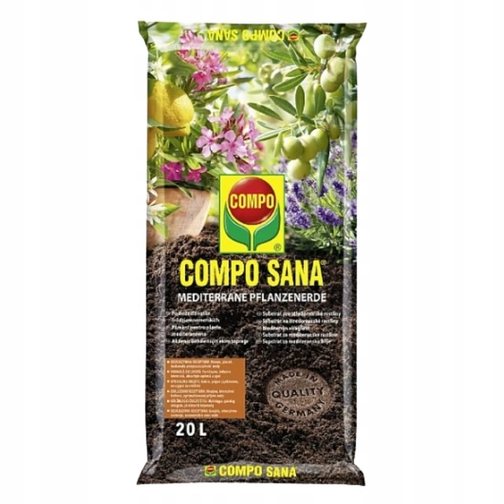 ziemia do roślin śródziemnomorskich, podłoże do oliwek, ziemia do oleandrów, podłoże do fig, ziemia do hibiskusa, COMPO SANA podłoże, ziemia do roślin balkonowych, podłoże do roślin tarasowych, ziemia ogrodnicza 20l, podłoże do roślin śródziemnomorskich COMPO