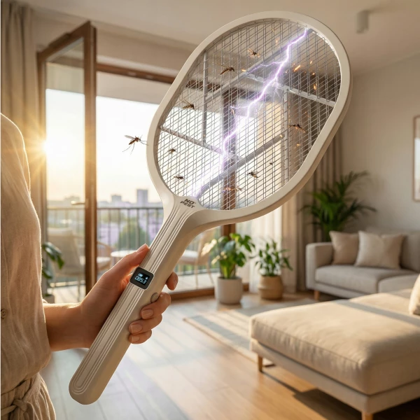 Elektryczna łapka na muchy, komary, mole rażąca lampa packa No Pest® Racket