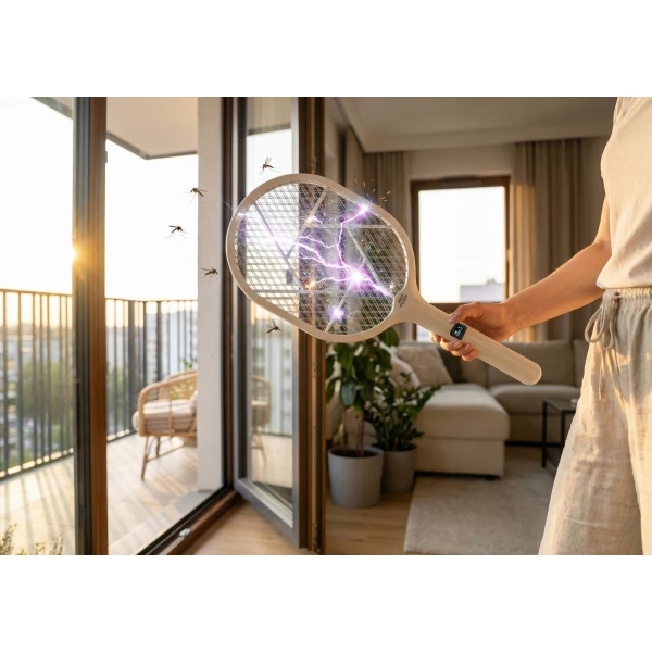 Elektryczna łapka na muchy, komary, mole rażąca lampa packa No Pest® Racket