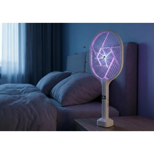 Elektryczna łapka na muchy, komary, mole rażąca lampa packa No Pest® Racket