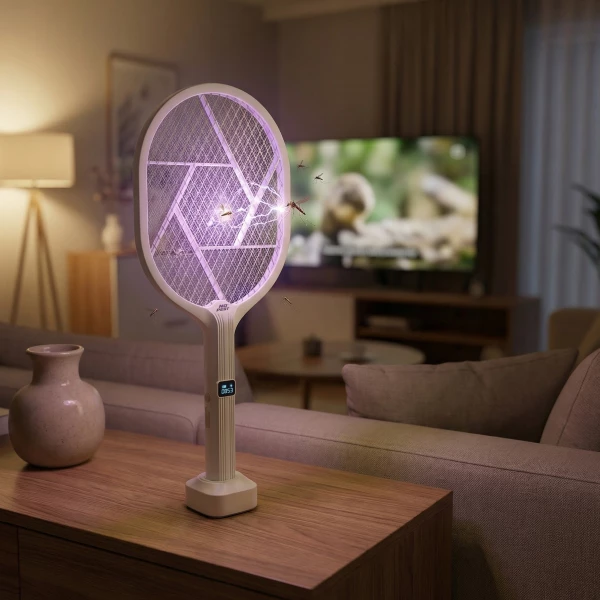 Elektryczna łapka na muchy, komary, mole rażąca lampa packa No Pest® Racket