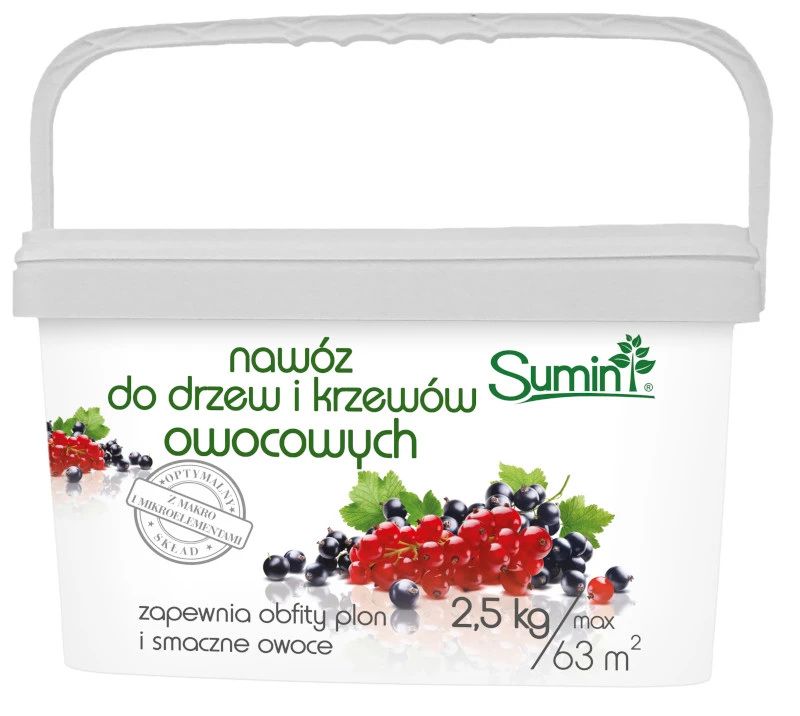 nawóz do drzew owocowych, nawóz do krzewów owocowych, nawóz sadowniczy, nawóz do jabłoni, nawóz do porzeczek, nawóz ogrodowy, nawóz granulowany, nawóz Sumin, nawożenie drzew owocowych, nawóz do ogrodu 2,5 kg