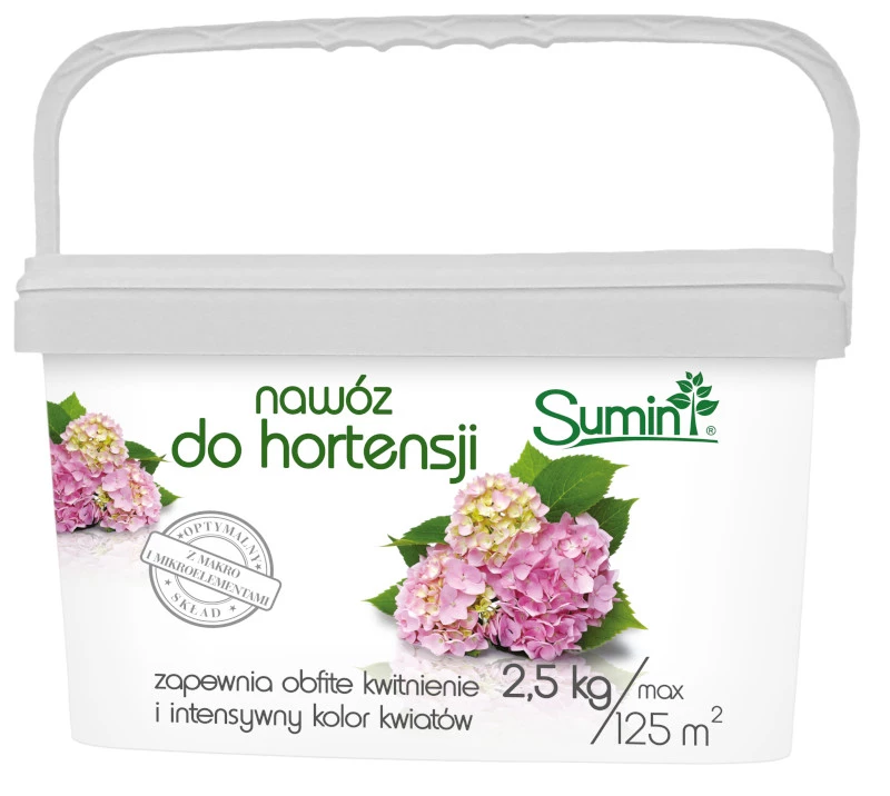 nawóz do hortensji, nawóz hortensja granulat, nawóz SUMIN hortensje, nawóz do hortensji ogrodowych, nawóz do krzewów ozdobnych, nawóz do hortensji bukietowej, nawożenie hortensji, nawóz ogrodowy hortensje, hortensja nawóz 2,5 kg