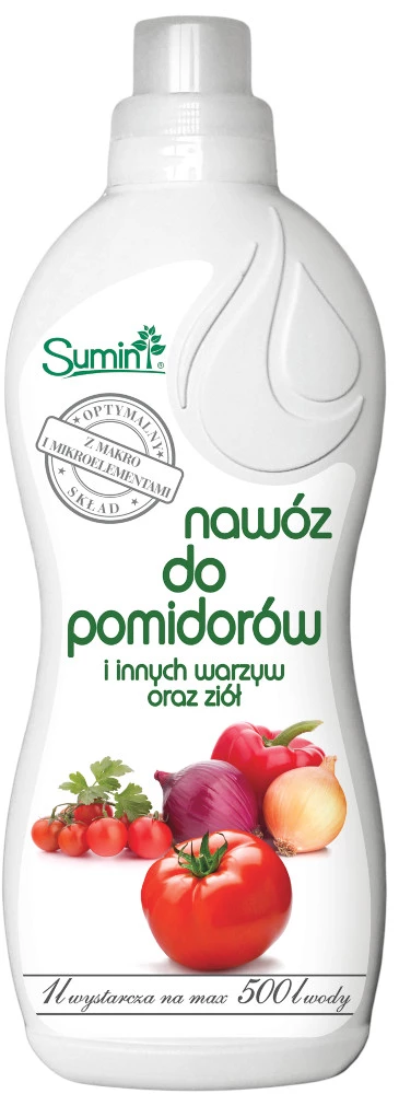 nawóz do pomidorów, nawóz do warzyw, nawóz do papryki, nawóz do ziół, nawóz płynny do warzyw, nawóz Sumin, nawóz do ogrodu, koncentrat nawozowy, nawóz do pomidorów płynny, nawożenie warzyw, nawóz do ogórków, nawóz ogrodniczy płynny 1L.