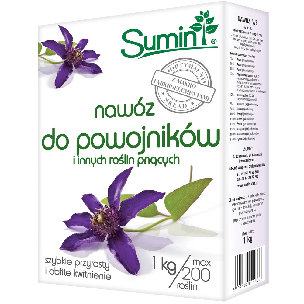 nawóz do powojników, nawóz do clematis, nawóz do roślin pnących, nawóz do pnączy ogrodowych, nawóz granulowany do powojników, nawóz ogrodowy do pnączy, nawóz SUMIN do powojników, nawożenie powojników, nawóz do clematis granulowany
