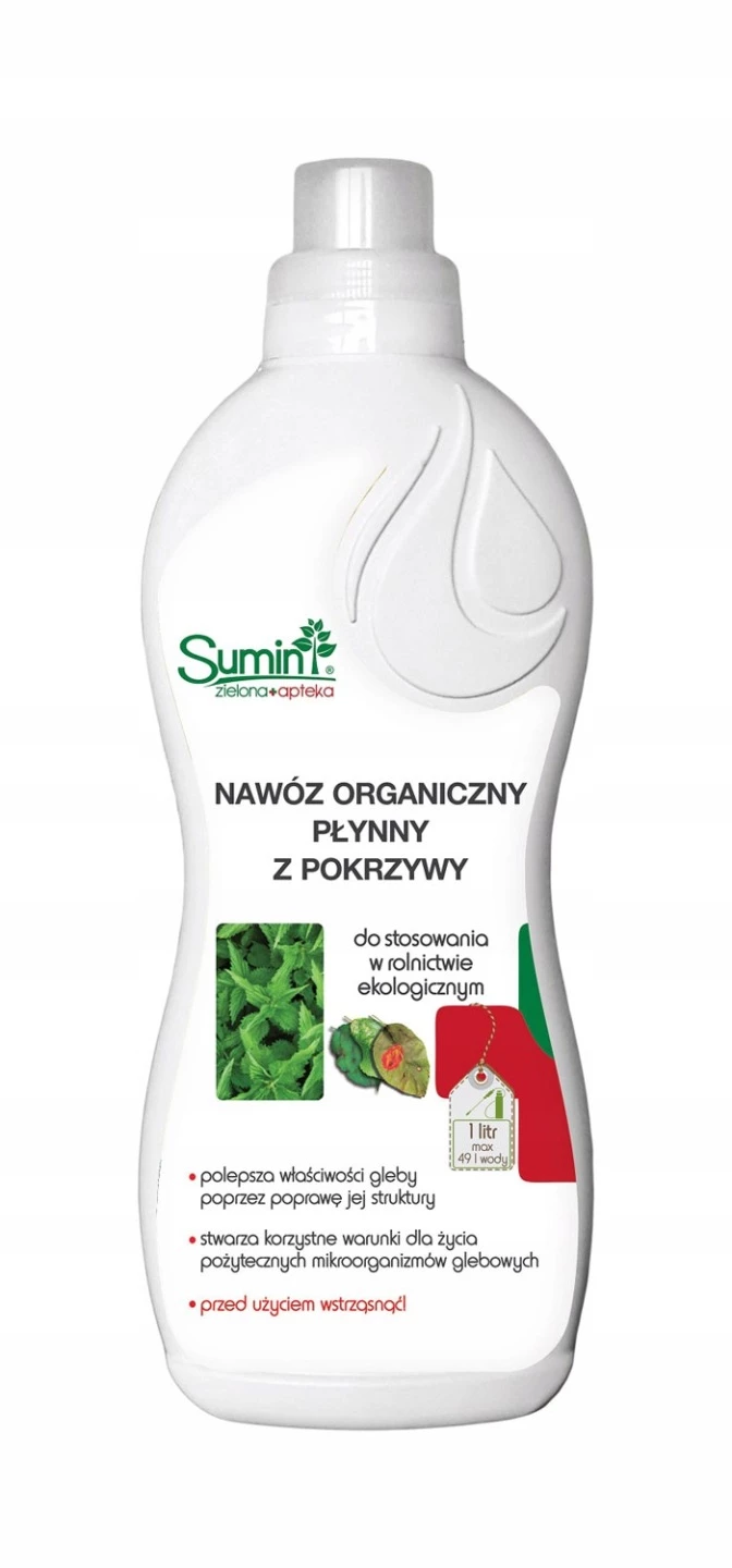 nawóz z pokrzywy, nawóz organiczny pokrzywa, nawóz pokrzywowy SUMIN, nawóz płynny do warzyw, naturalny nawóz ogrodowy, nawóz do pomidorów ogórków papryki, nawóz do ogrodu, nawóz ekologiczny do roślin, nawóz pokrzywowy 1l, SUMIN nawóz organiczny