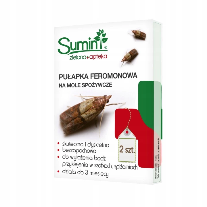 pułapka na mole spożywcze, pułapka feromonowa na mole, lep na mole spożywcze, pułapka na mole do kuchni, pułapka na mole do spiżarni, SUMIN pułapka na mole, monitoring moli spożywczych, lepowa pułapka na mole, mole spożywcze pułapka, pułapka feromonowa do szafki kuchennej