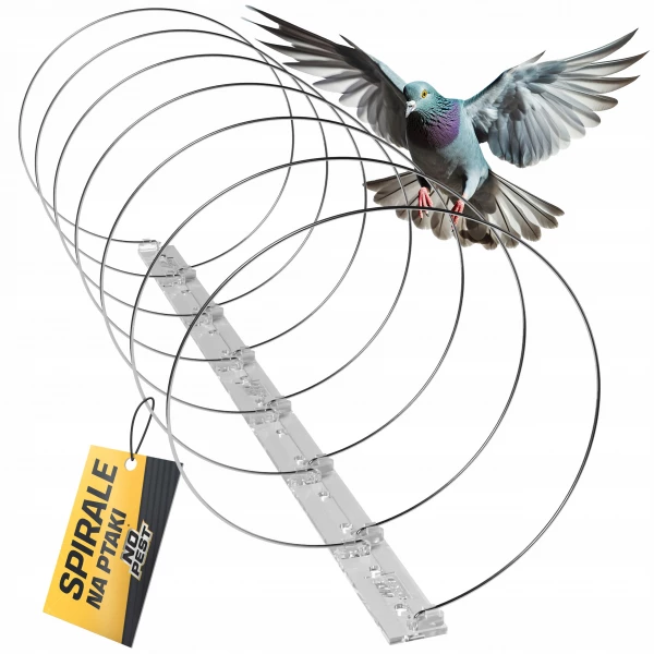 Spirale odstraszające na ptaki, gołębie ze stali nierdzewnej NO PEST® 33 cm