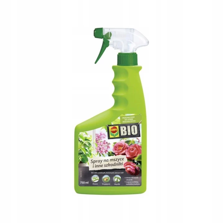 spray na mszyce, środek na mszyce, preparat na mszyce, spray na szkodniki roślin, preparat na szkodniki roślin, środek na mączliki, środek na przędziorki, preparat na wełnowce, spray na wciornastki, preparat do roślin domowych, środek na szkodniki roślin doniczkowych, spray do roślin ogrodowych, preparat ekologiczny na szkodniki, Compo Bio oprysk na szkodniki