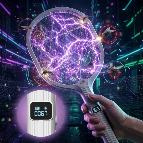Elektryczna łapka na muchy, komary, mole rażąca lampa packa No Pest® Racket