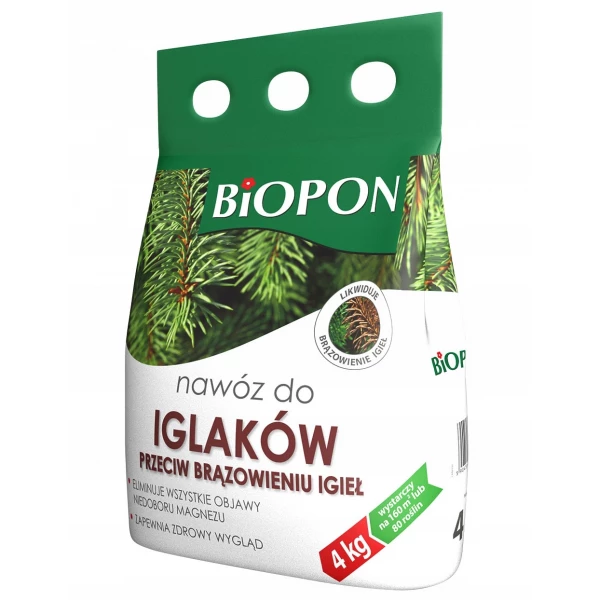 Nawóz Biopon do iglaków przeciw brązowieniu igieł BROS 4 kg