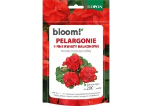 Nawóz rozpuszczalny Pelargonie i inne kwiaty balkonowe 200 g Biopon Bloom!