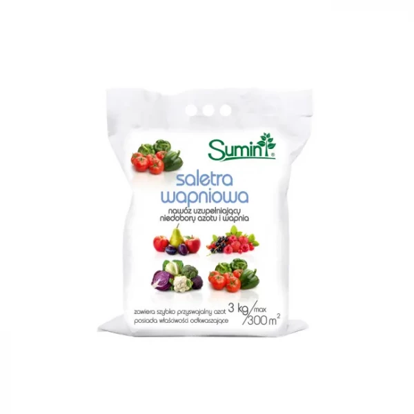 Saletra wapniowa nawóz uzupełniający niedobory azotu i wapnia Sumin 3 kg