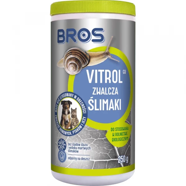 Środek do zwalczania ślimaków w ogodzie, granulat BROS Vitrol GB 250g