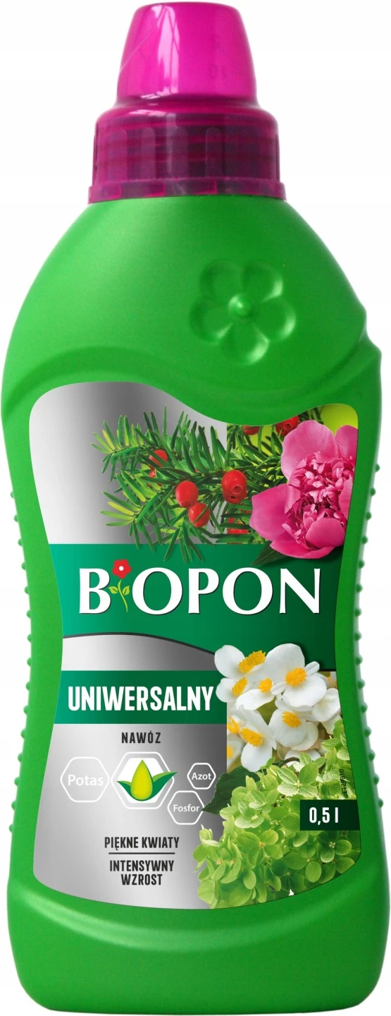 nawóz uniwersalny, nawóz do roślin domowych, nawóz do kwiatów, BIOPON nawóz, nawóz płynny 0,5l, nawóz balkonowy, nawóz NPK, nawóz do roślin doniczkowych, pielęgnacja roślin, nawóz mineralny 500 ml