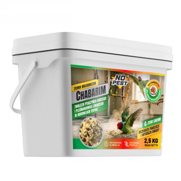 Środek na ptaszyńca kurzego, roztocza, piórojady dla papug No Pest® Chabarim 2,5 kg