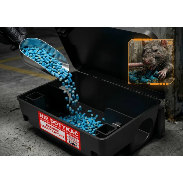 Trutka na szczury, myszy, gryzonie, granulat, pellet brodifakum RatOut® worek 1,5 kg