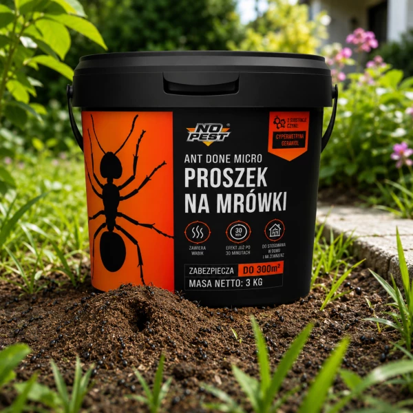 Proszek na mrówki 3 kg No Pest® Ant Done Micro granulat. Środek na mrówki w domu, ogrodzie.