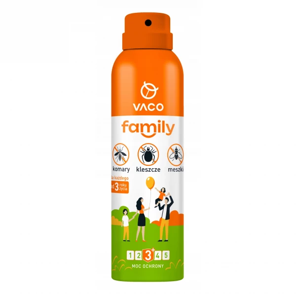Środek na komary, kleszcze i meszki Vaco family. Spray 100ml.