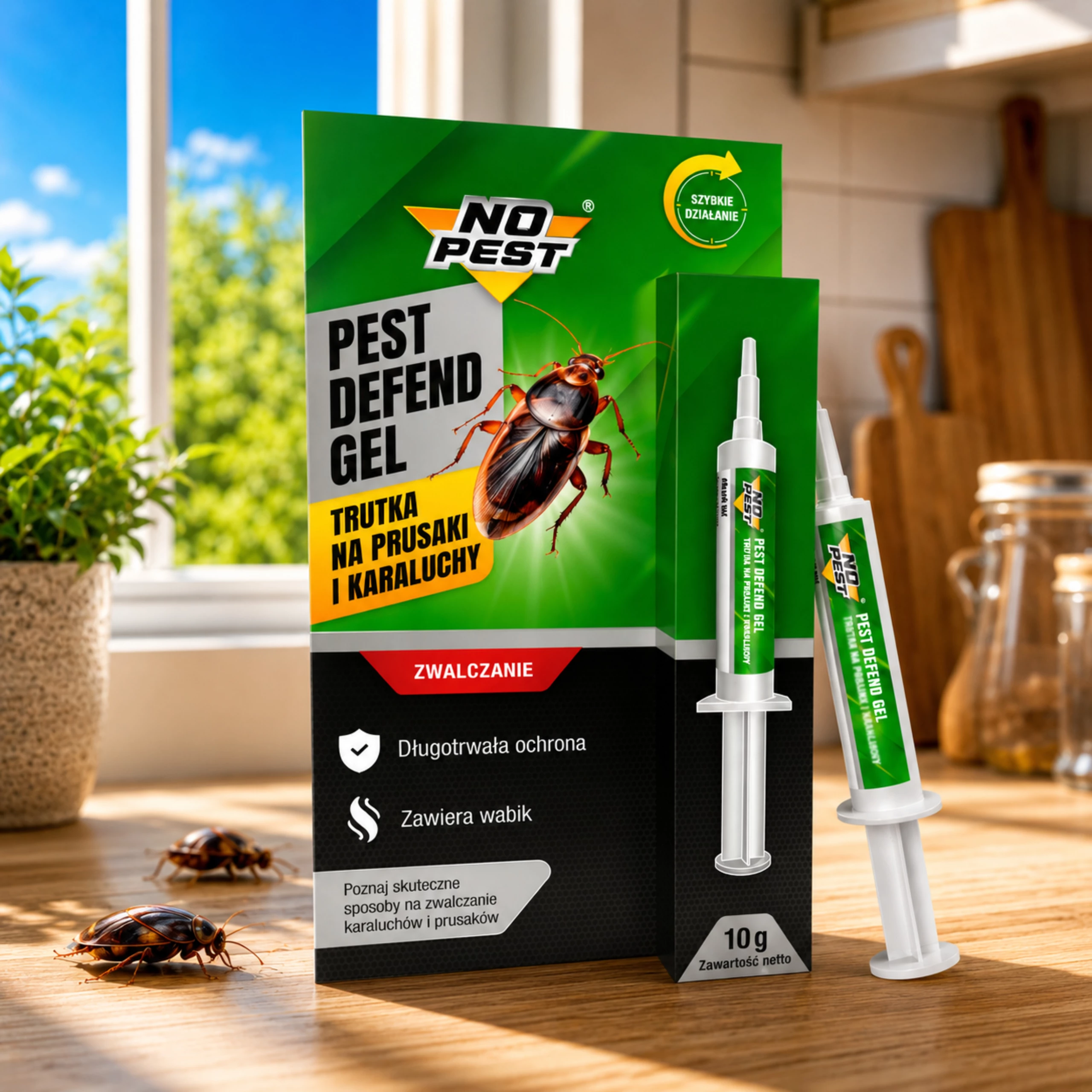 żel na karaluchy, żel na prusaki, preparat na karaluchy, preparat na prusaki, trutka na karaluchy, trutka na prusaki, Past Defend Gel, No Pest, środek na karaluchy, środek na prusaki, cypermetryna, geraniol, preparat biobójczy, żel na owady biegające, 4Roach Gel, preparat na karaczany, preparat na rybiki, preparat na mrówki, żel w strzykawce, preparat do zwalczania owadów