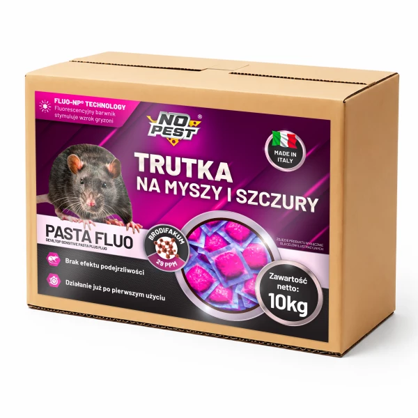 Trutka na myszy, szczury, gryzonie, pasta fluorescencyjna brodifakum No Pest® 10 kg