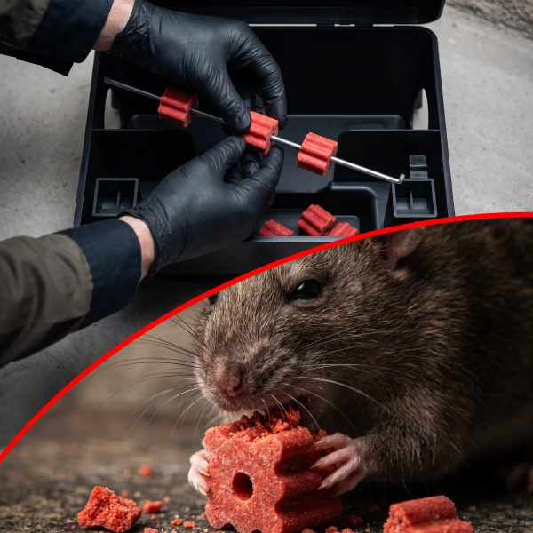 Trutka na szczury, myszy, gryzonie od No Pest® kostka fluorescencyjna brodifakum 10 kg