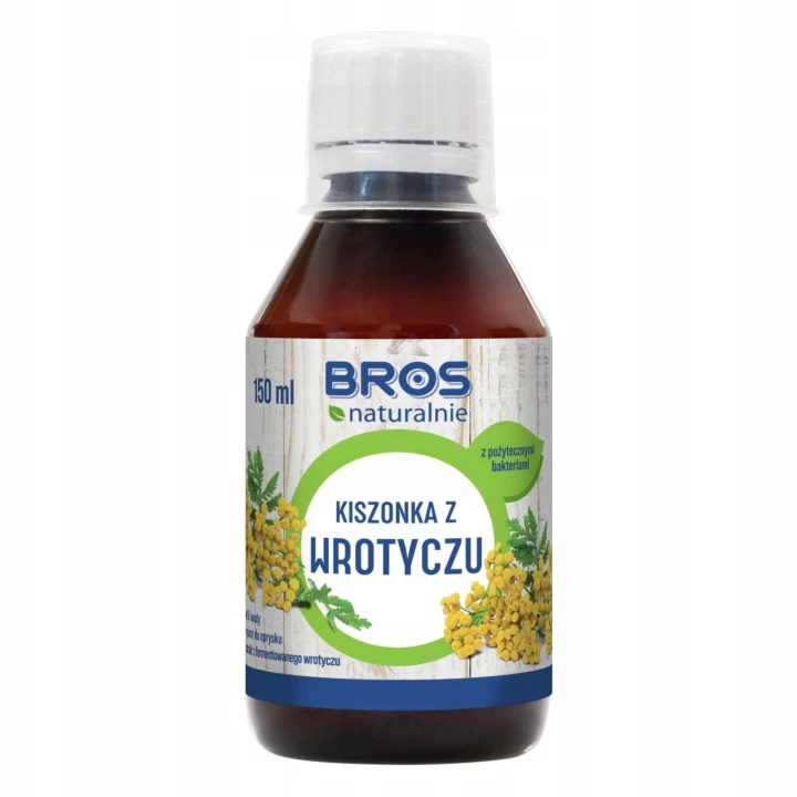 Bros Naturalnie Kiszonka z Wrotyczu 150 ml, kiszonka z wrotyczu, preparat do oprysku gleby, koncentrat do gleby, fermentowany wrotycz, naturalny preparat do gleby, pędraki, opuchlaki, drutowce, rolnictwo ekologiczne, oprysk gleby, Bros Naturalnie, preparat na szkodniki glebowe, pielęgnacja gleby, koncentrat do oprysku, preparat z wrotyczu