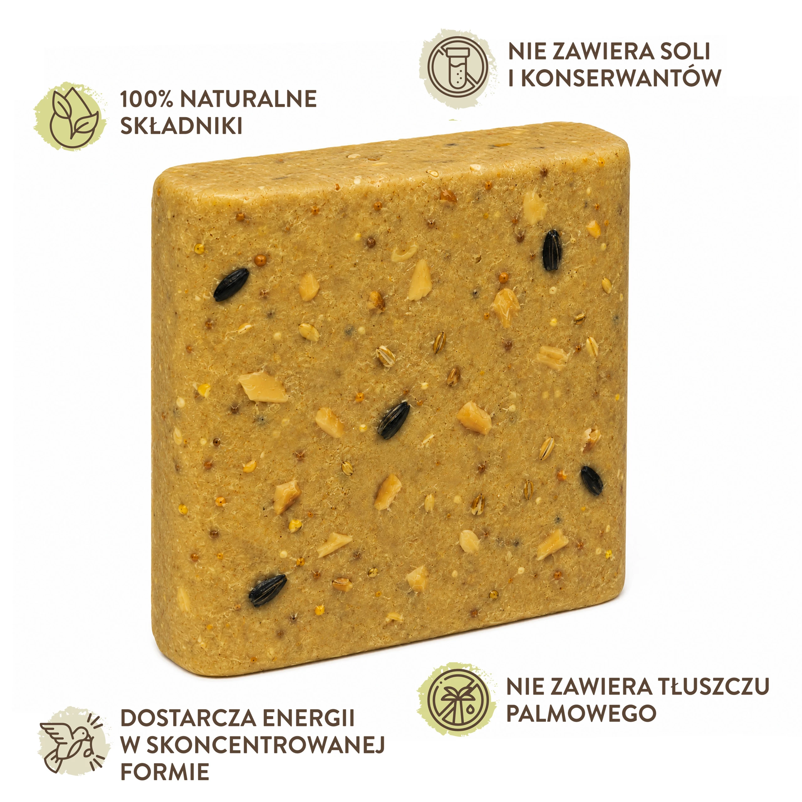 blok tłuszczowy dla ptaków, BirdFit® blok tłuszczowy, blok z orzeszkami dla ptaków, karma dla ptaków 300 g, pokarm dla ptaków zimujących, karma z orzeszkami dla ptaków, łój wołowy dla ptaków, pokarm dla sikor, karma dla dzięciołów, pokarm dla kowalików, blok tłuszczowy bez oleju palmowego, zimowa karma dla ptaków, BirdFit® 300 g